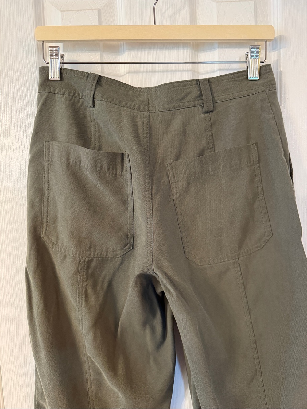 ZARA Olive Green Barrel Leg Jogger Pants | Size Small - Picture 8 of 9